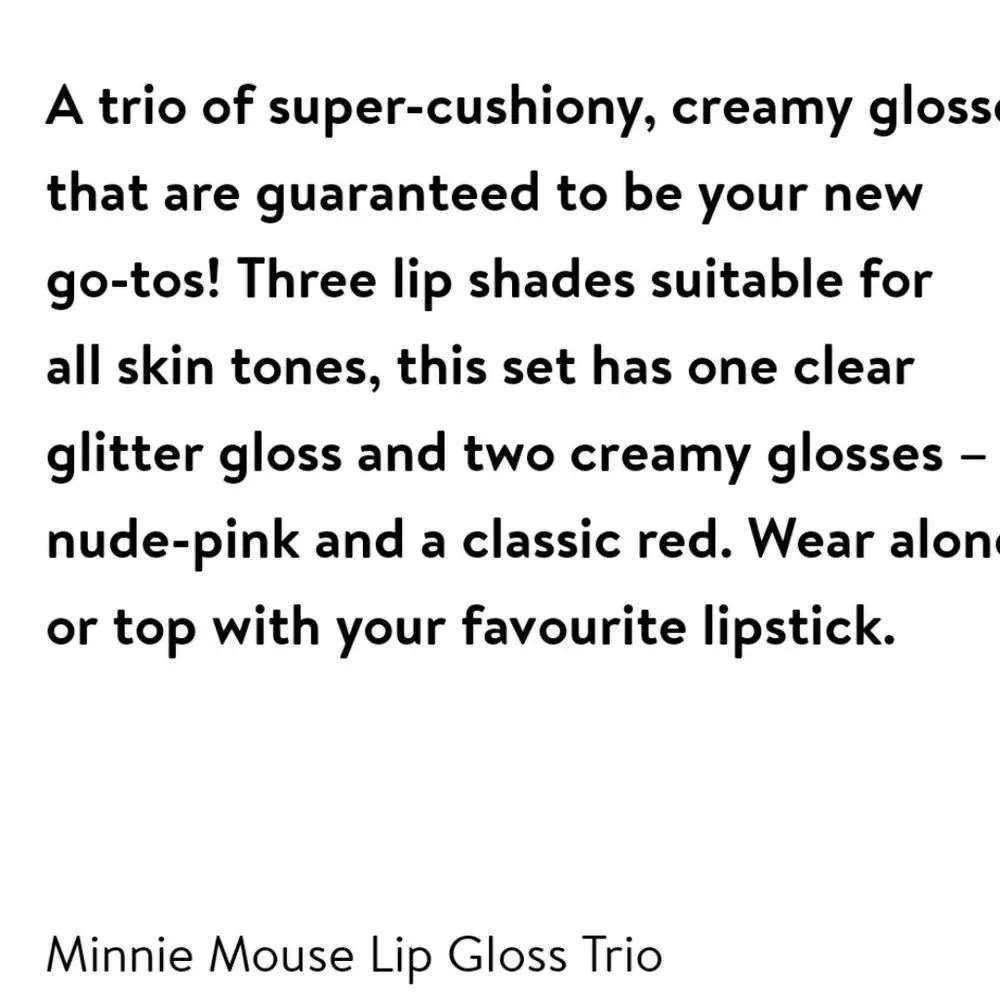 Revolution Beauty X Minnie‎ Mouse Lip Gloss Trio